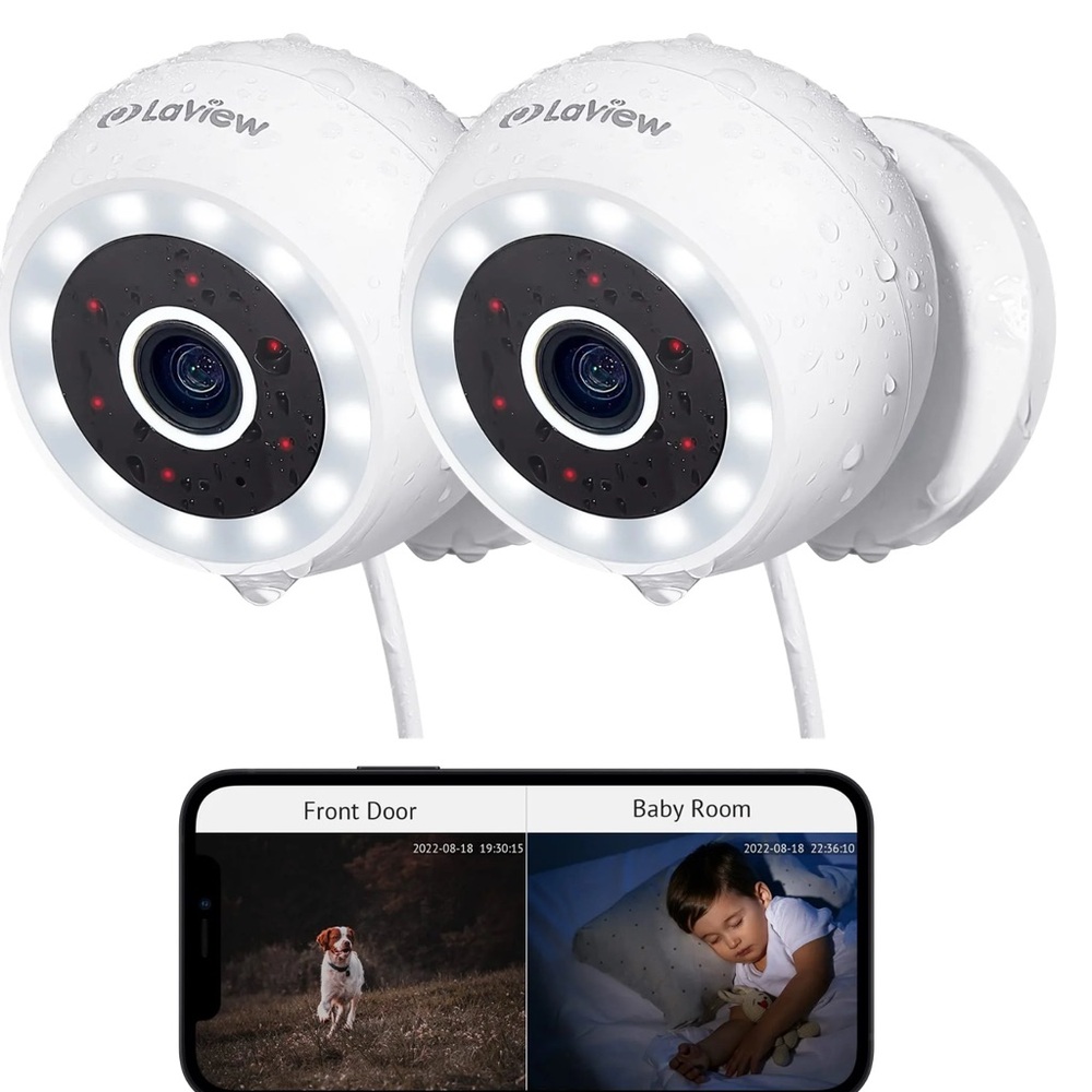 LaView 2K security cameras. 4 cameras. Open box item never used. Make an offer.